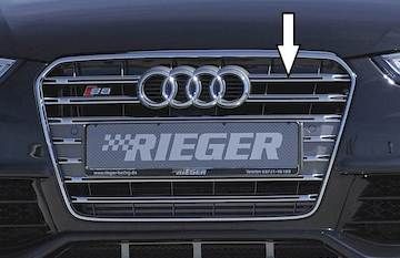 Rieger Kühlergrill Audi S5 (B8) platinumgrau inkl S5-Logo incl. Kennzeichenaussparung, mit Aussp. für PDC