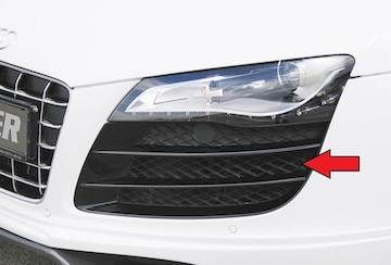 Rieger Frontschürzeneinsatz V10 (Gitter) links (schwarz glänzend) Audi R8 (42) V10