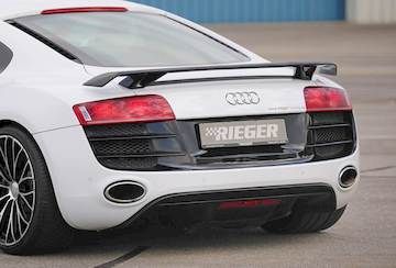 Rieger Umrüstkit Heckschürze komplett inkl Endrohrblenden u.aller nötigen Anbauteile, Audi R8 (42) V10 Coupe
