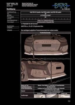 Maxton Design DTC Frontlippe Fussgängerschutz, Audi RS5 B9 