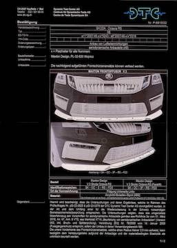 Maxton Design DTC Frontlippe Fussgängerschutz, Skoda Octavia RS  