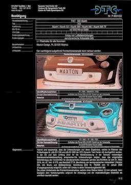 Maxton Design DTC Frontlippe Fussgängerschutz, Fiat 500 Abarth Facelift 