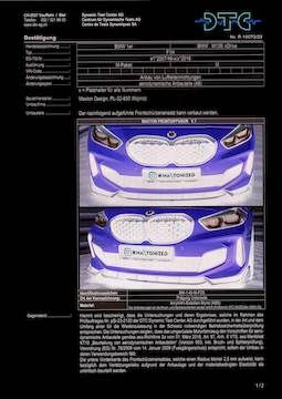 Maxton Design DTC Frontlippe Fussgängerschutz, BMW Serie 1 F40 M-Pack / M135 