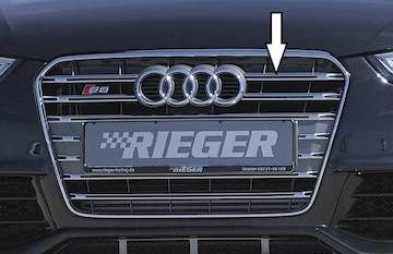 Rieger Kühlergrill Audi S5 (B8) platinumgrau inkl S5-Logo incl. Kennzeichenaussparung, ohne Aussp. für PDC