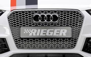 Rieger Kühlergrill Audi RS4 (B8), gun-metal R-MOJ, Facelift , ohne Kennzeichenauflage
