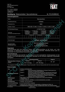 SCC Distanzscheiben und Felgen Gutachten, Mercedes G-Klasse (inkl. G63) 463 A (W464) 2018-2024