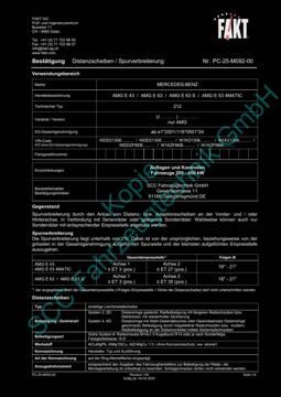 SCC Distanzscheiben und Felgen Gutachten, Mercedes AMG E43|E53|E63 (S) 213 2016-2023