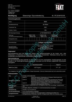 SCC Distanzscheiben und Felgen Gutachten, BMW 2er G42 2021-