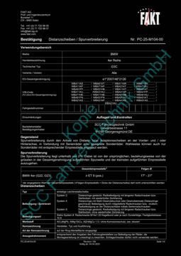 SCC Distanzscheiben und Felgen Gutachten, BMW 4er Coupe|Cabrio G22|G23 2020-