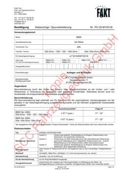 SCC Distanzscheiben und Felgen Gutachten, BMW 5er G61 (G6K) 2023-