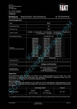 SCC Distanzscheiben und Felgen Gutachten, BMW X3 G01 (G3X) 2017-2024