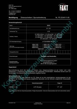 SCC Distanzscheiben und Felgen Gutachten, BMW iX1 U11 (U1X) 2022-