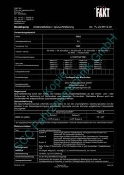 SCC Distanzscheiben und Felgen Gutachten, BMW X4 G02 (G4X) 2018-