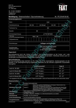SCC Distanzscheiben und Felgen Gutachten, Audi A4 Allroad B9 (8W) 2016-2024