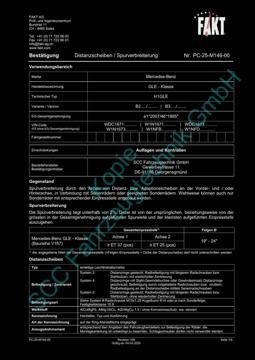 SCC Distanzscheiben und Felgen Gutachten, Mercedes-Benz GLE V167 (H1GLE) 2018-