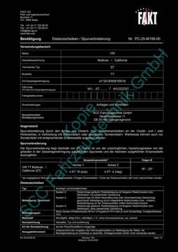 SCC Distanzscheiben und Felgen Gutachten, Volkswagen T7 (Multivan|California) ST 2021-