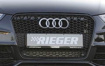 Rieger Kühlergrill Audi RS4 (B8), schwarz glänzend R-T94, Facelift , ohne Kennzeichenauflage