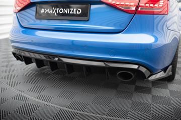 Heckansatz-Audi-A4-S-Line-Sedan---Avant-B8-Version-mit-Einzel-Auspuffendrohren-beidseitig_AU-S4-B8-RS1GO_O