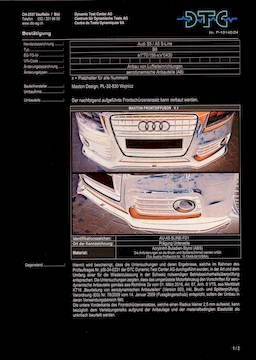 Maxton Design DTC Frontlippe Fussgängerschutz, Audi A5 S-Line / S5 8T Facelift 