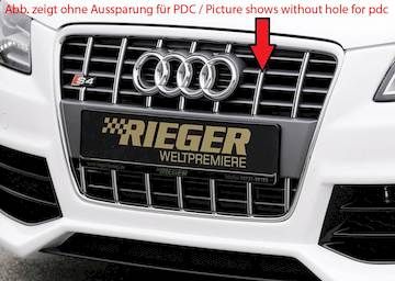 Rieger Kühlergrill Audi S4 (B8), platiniumgrau incl. Kennzeichenauflage und S4-Emblem