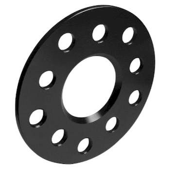 SCC Distanzscheiben schwarz eloxiert, 10 mm pro Achse, 5x114.3, Nabe 70.6 mm